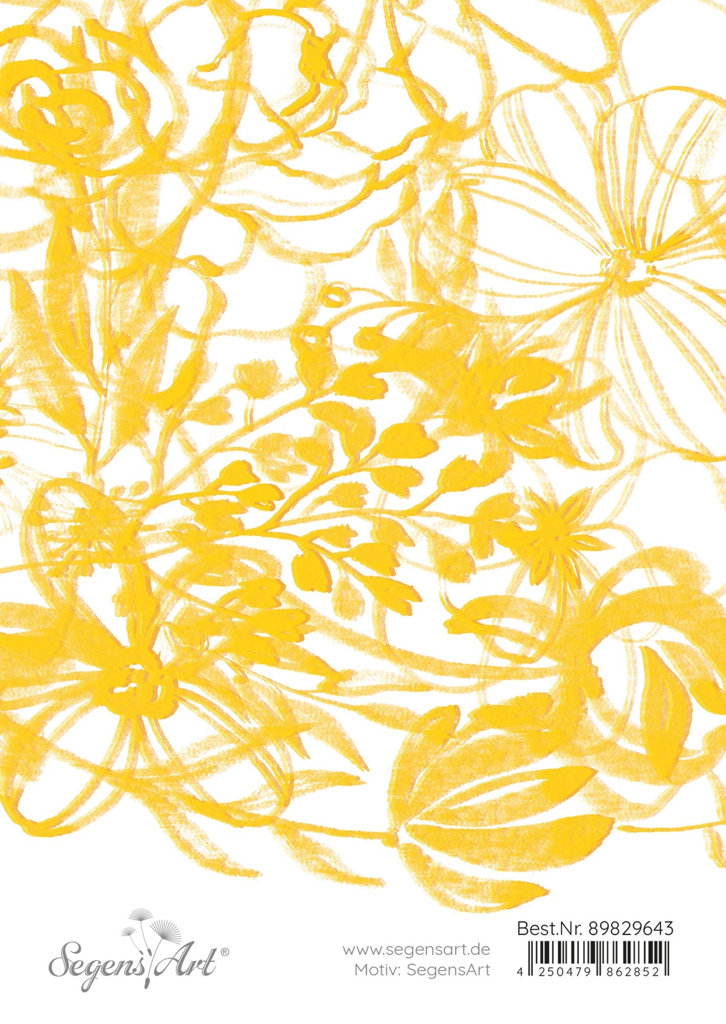 Happy Birthday - Gelbes Blumenmuster (Doppelkarte Collage Geburtstag)