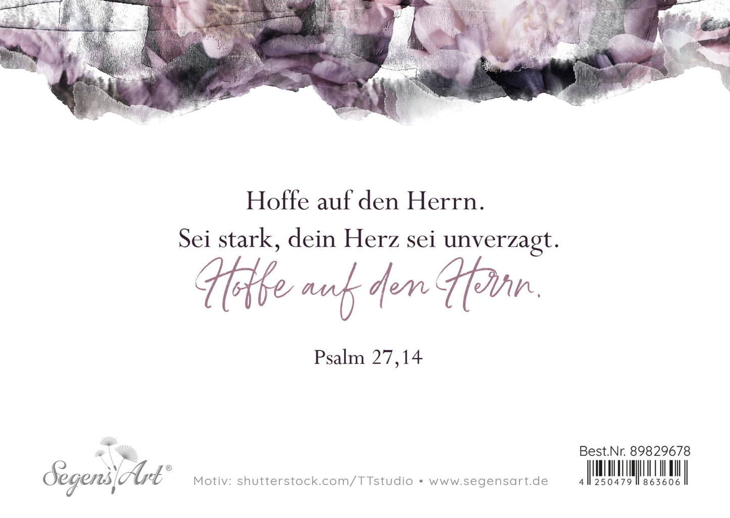 In stiller Trauer - Hoffe auf den Herrn (Doppelkarte Trauer)