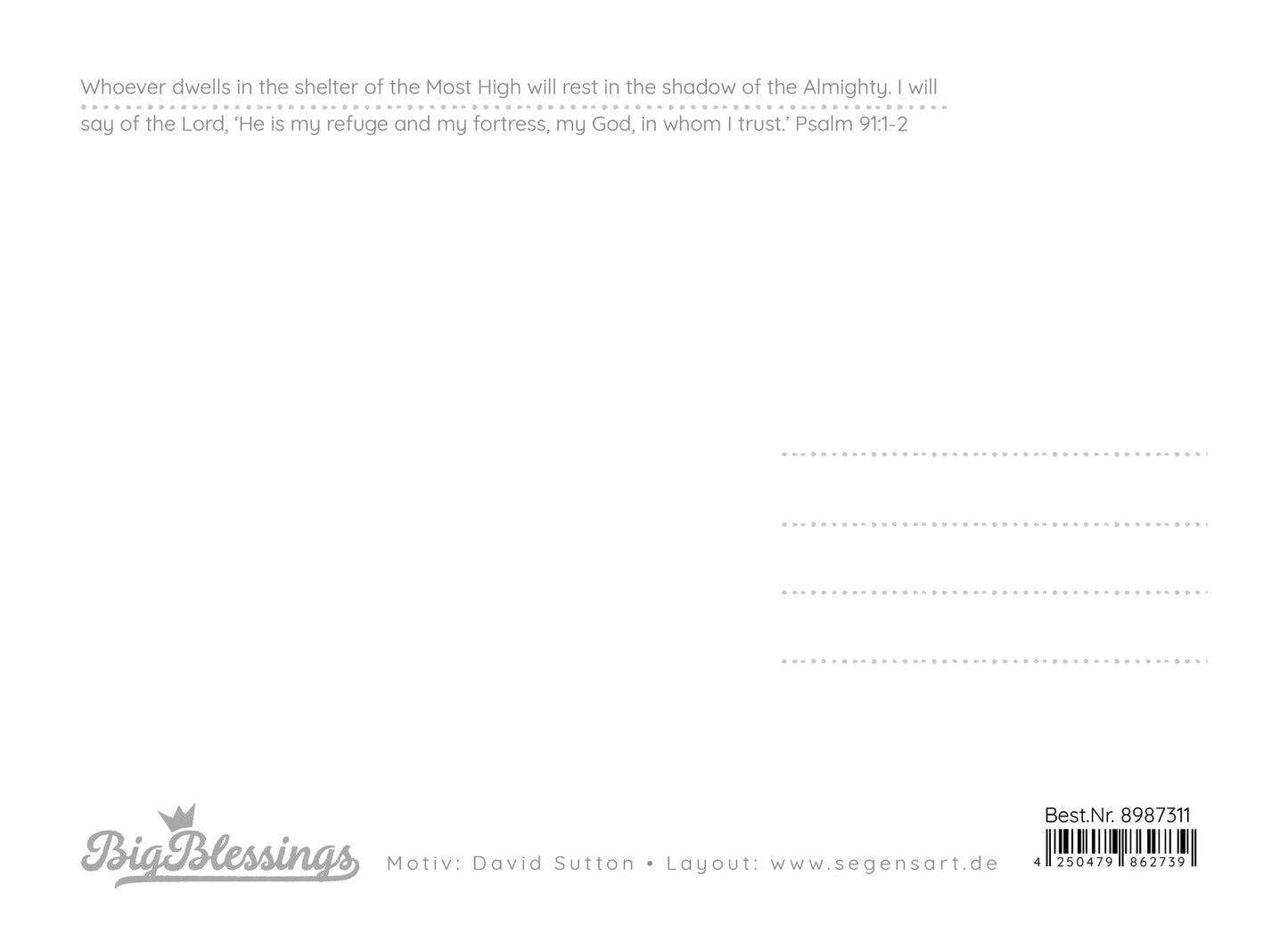 No place like home (Postkarte Big Blessing im XL Format)