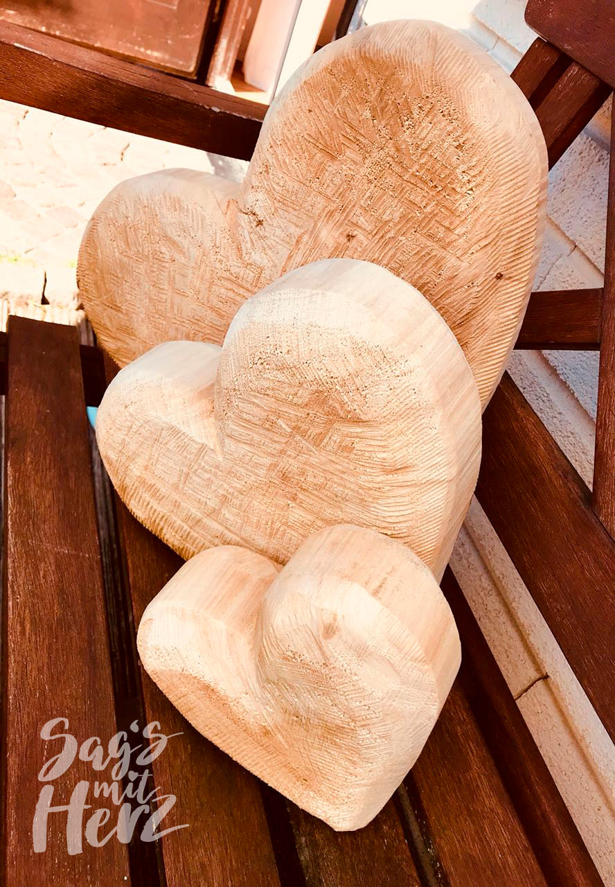 Thankgoods Deko-Holz-Herz aus massivem Naturfarbenem Pappelholz