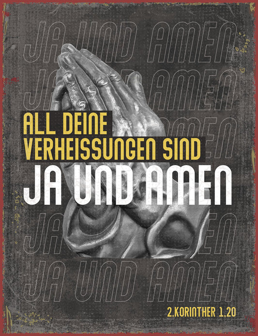 All Deine Verheißungen sind Ja und Amen (Metallschild)