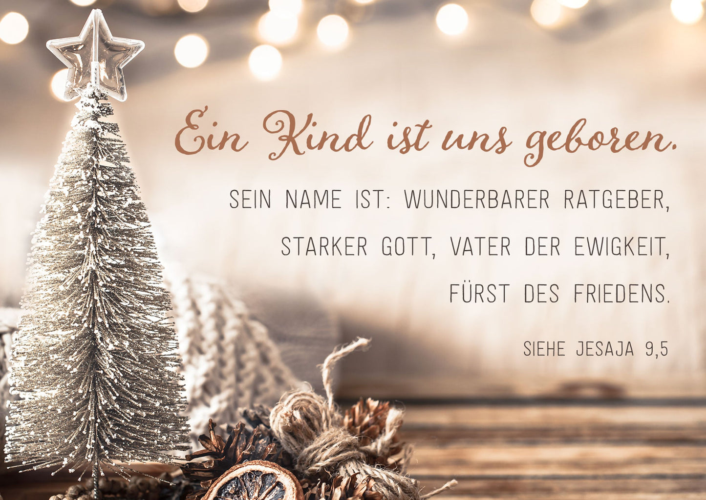 Ein Kind ist uns geboren (Postkarte Weihnachten)