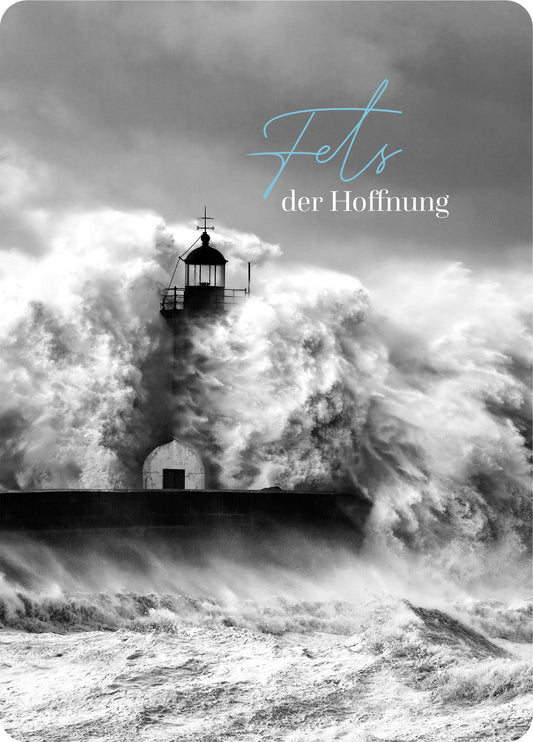 Fels der Hoffnung (Postkarte Big Blessing im XL Format - Black & White)