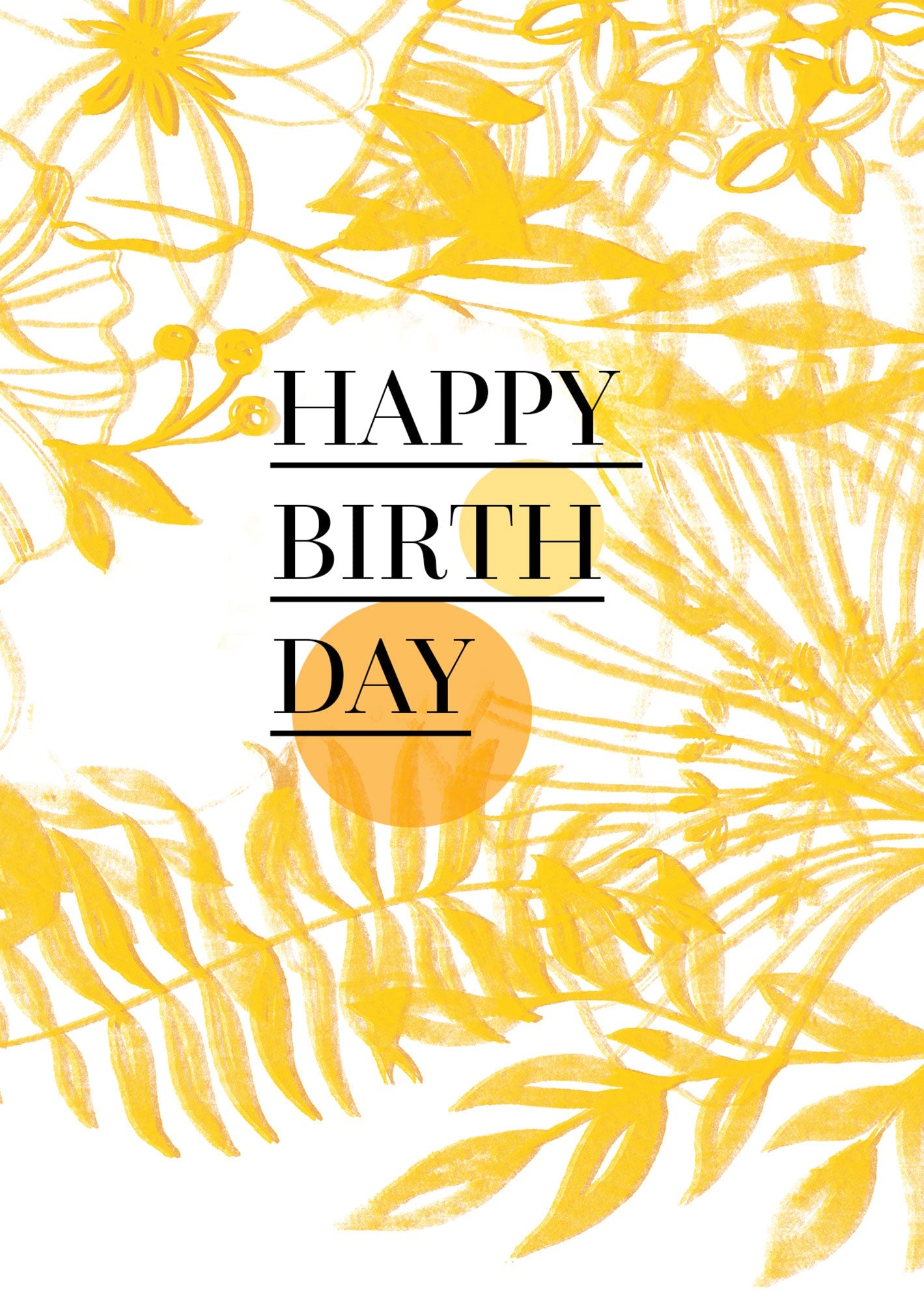 Happy Birthday - Gelbes Blumenmuster (Doppelkarte Collage Geburtstag)