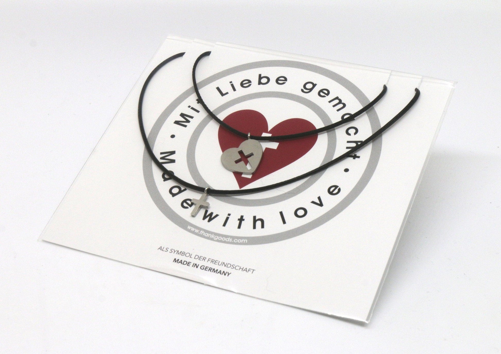 Freundschaft-Schmuckset Kreis/Kreuz für 2 Menschen die Ihre Liebe auf eine ganz besondere Art teilen möchten! - Thankgoods