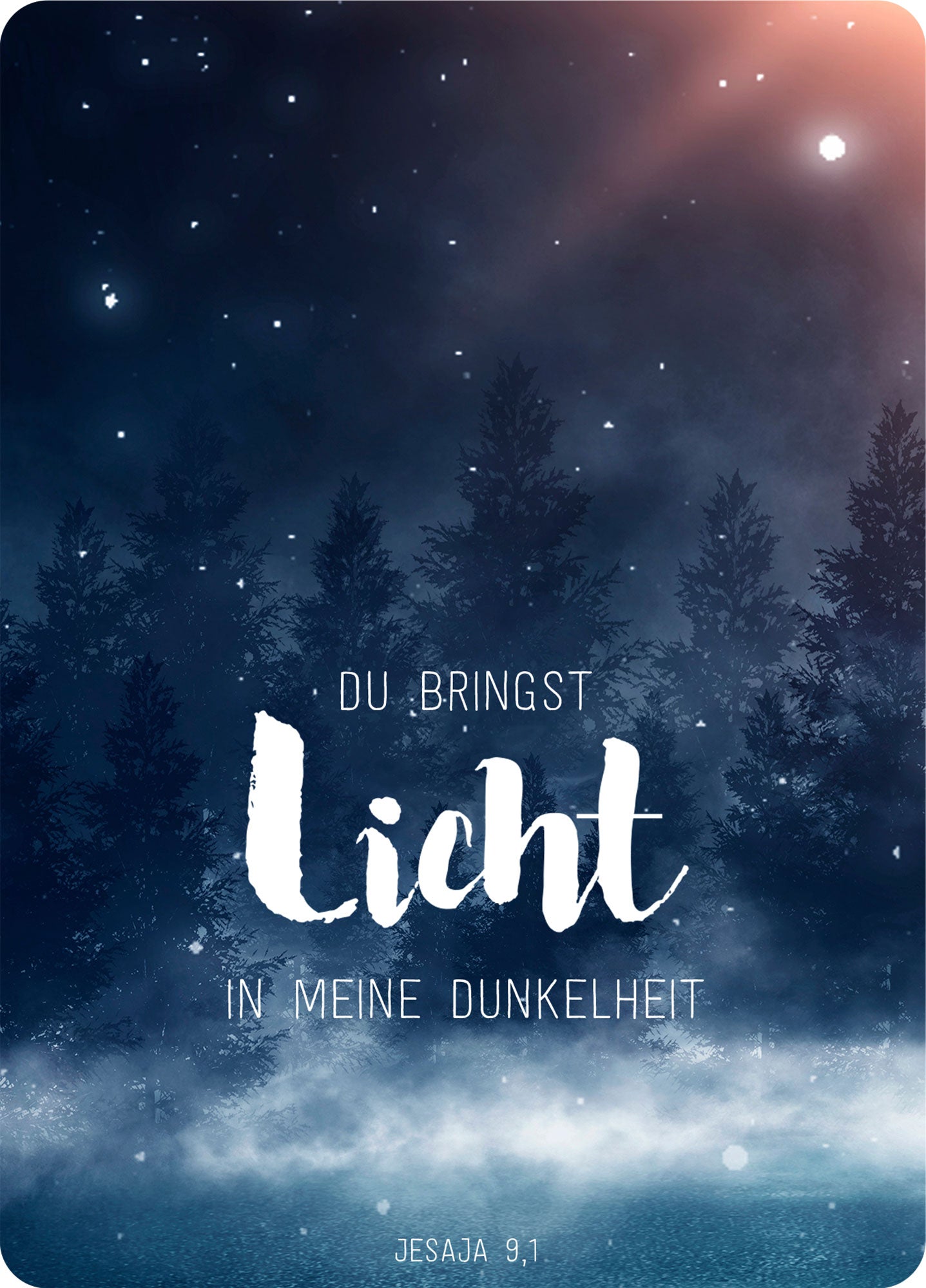 Licht in meine Dunkelheit (Postkarte Big Blessing im XL Format)