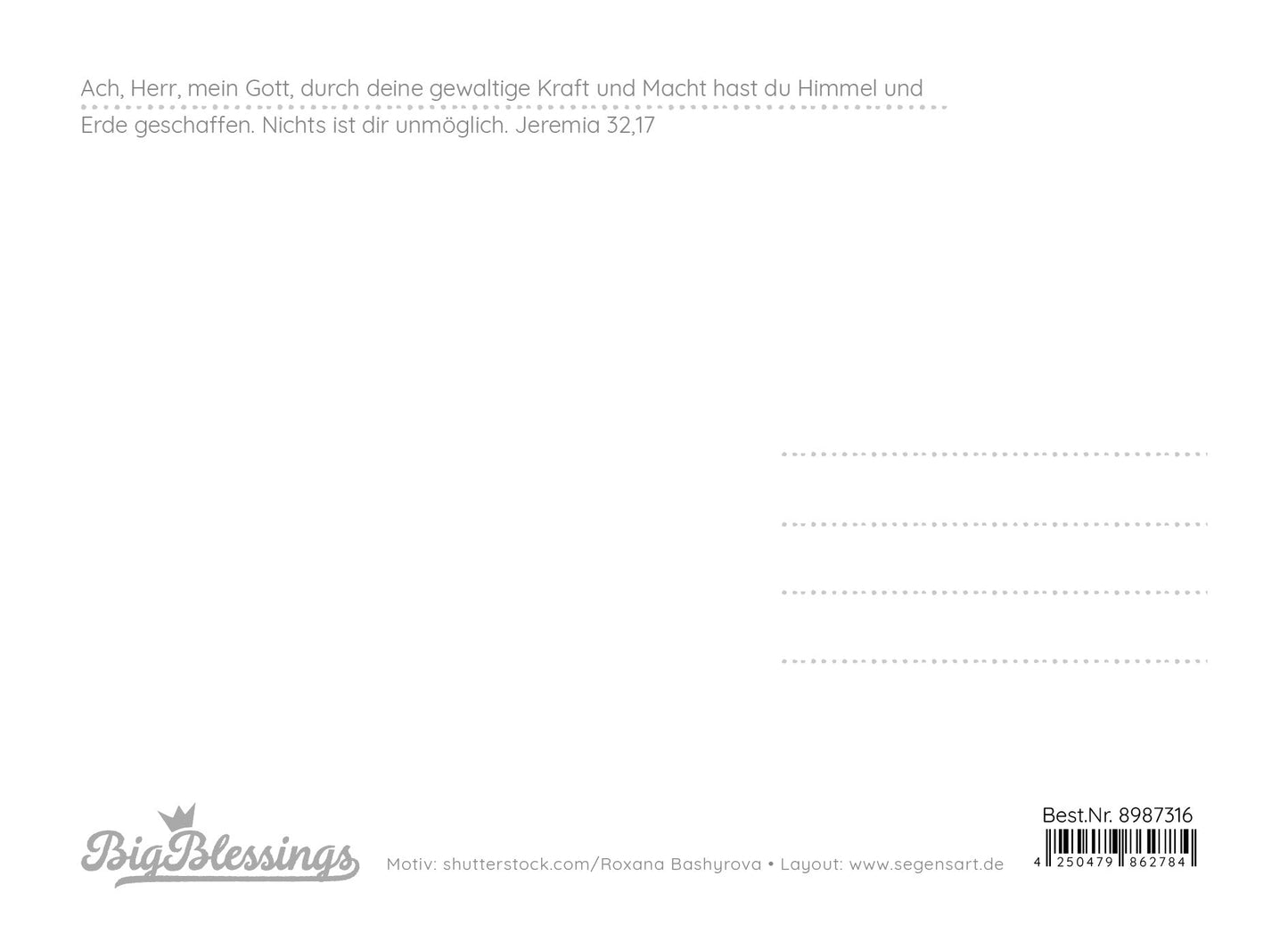 Voller Staunen (Postkarte Big Blessing im XL Format)