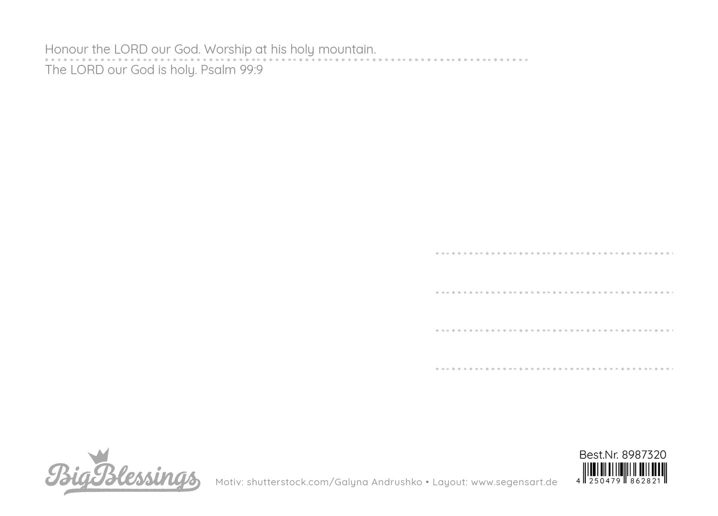 Worship him (Postkarte Big Blessing im XL Format)